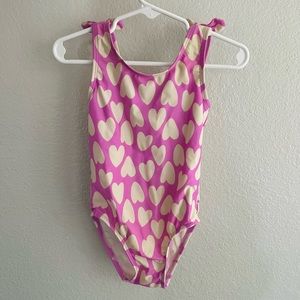 3T Cat & Jack Purple Heart Toddler Girl One Piece Swimsuit